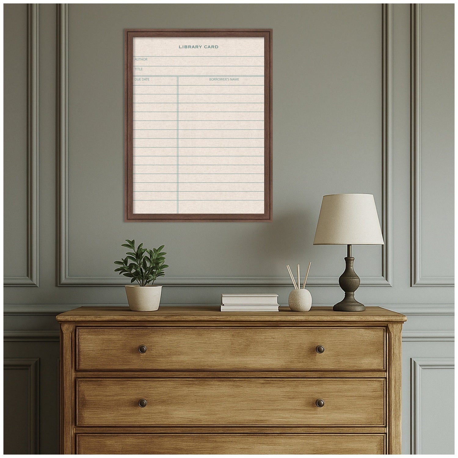 Framed Fabric Pinboard Linen Library Card Wall Organization
