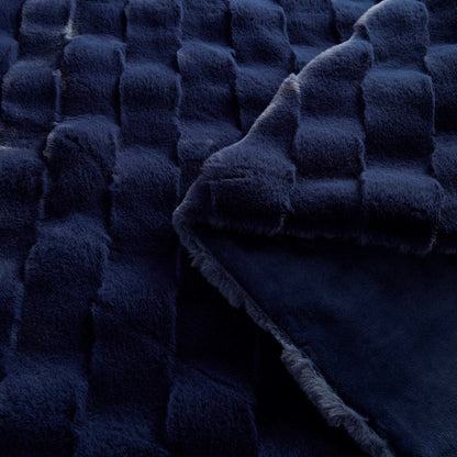 Vivienne Faux Fur Throw - Navy