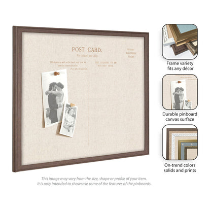 Framed Fabric Pinboard Linen Vintage Post Card Wall Organization