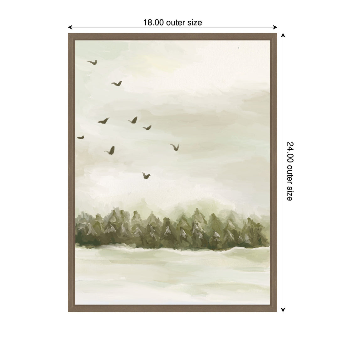 Sylvie Framed Canvas Winter Landscape 1 Vertical by Annie Quigley