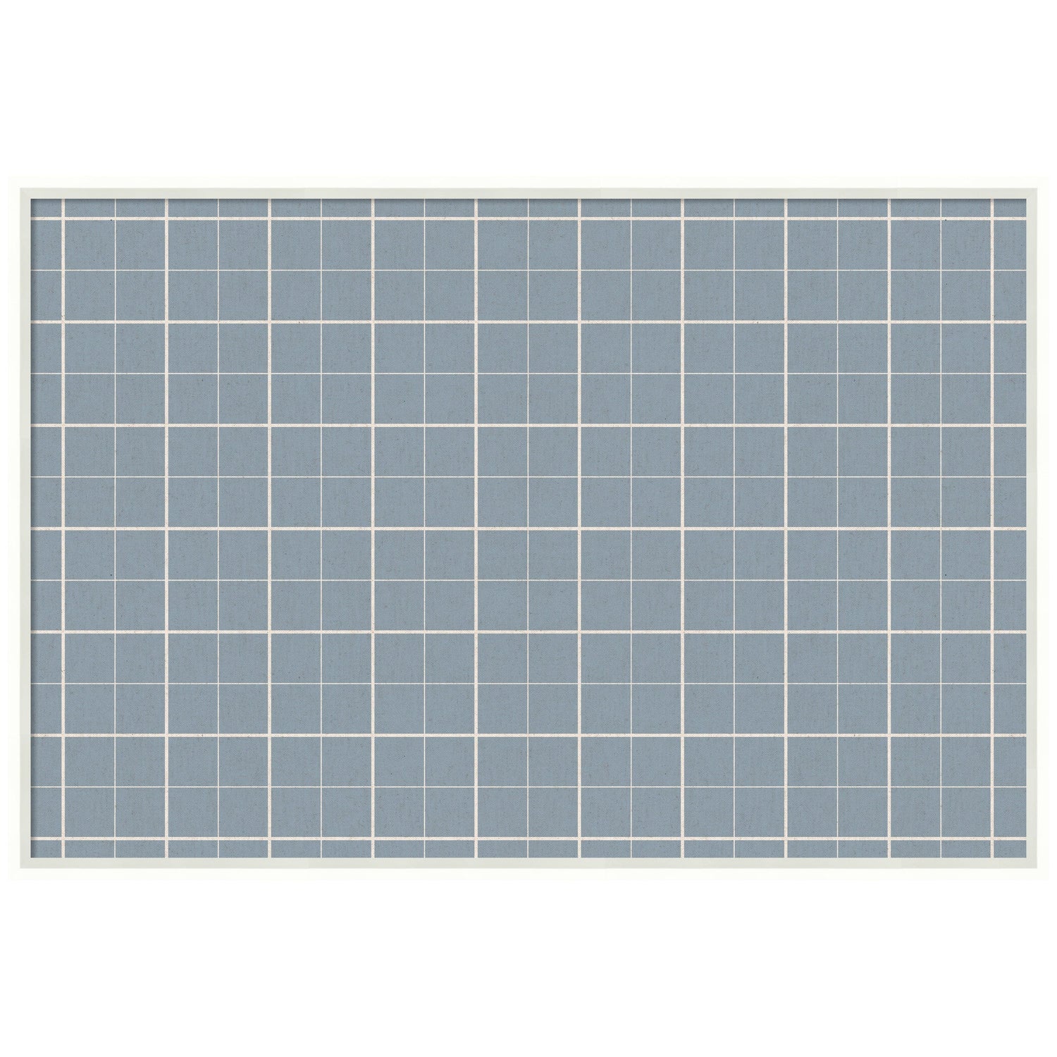 Framed Fabric Pinboard Light Blue Plaid Wall Organization