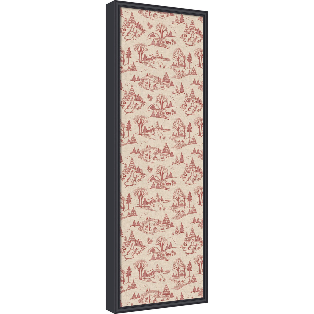Framed Fabric Magnetic Board Wonderland Red Toile Wall Organization