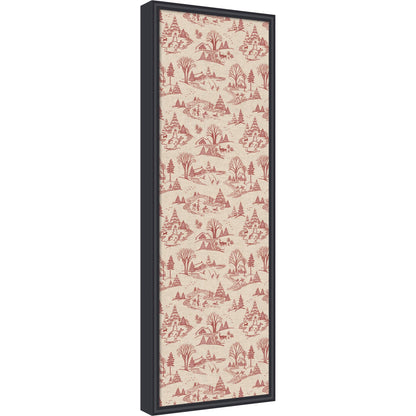 Framed Fabric Magnetic Board Wonderland Red Toile Wall Organization