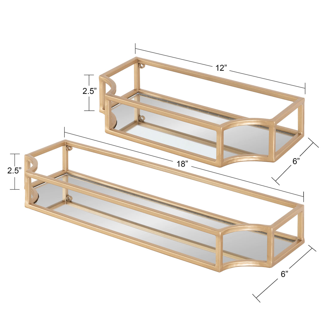 Ciel Metal Wall Shelf Set