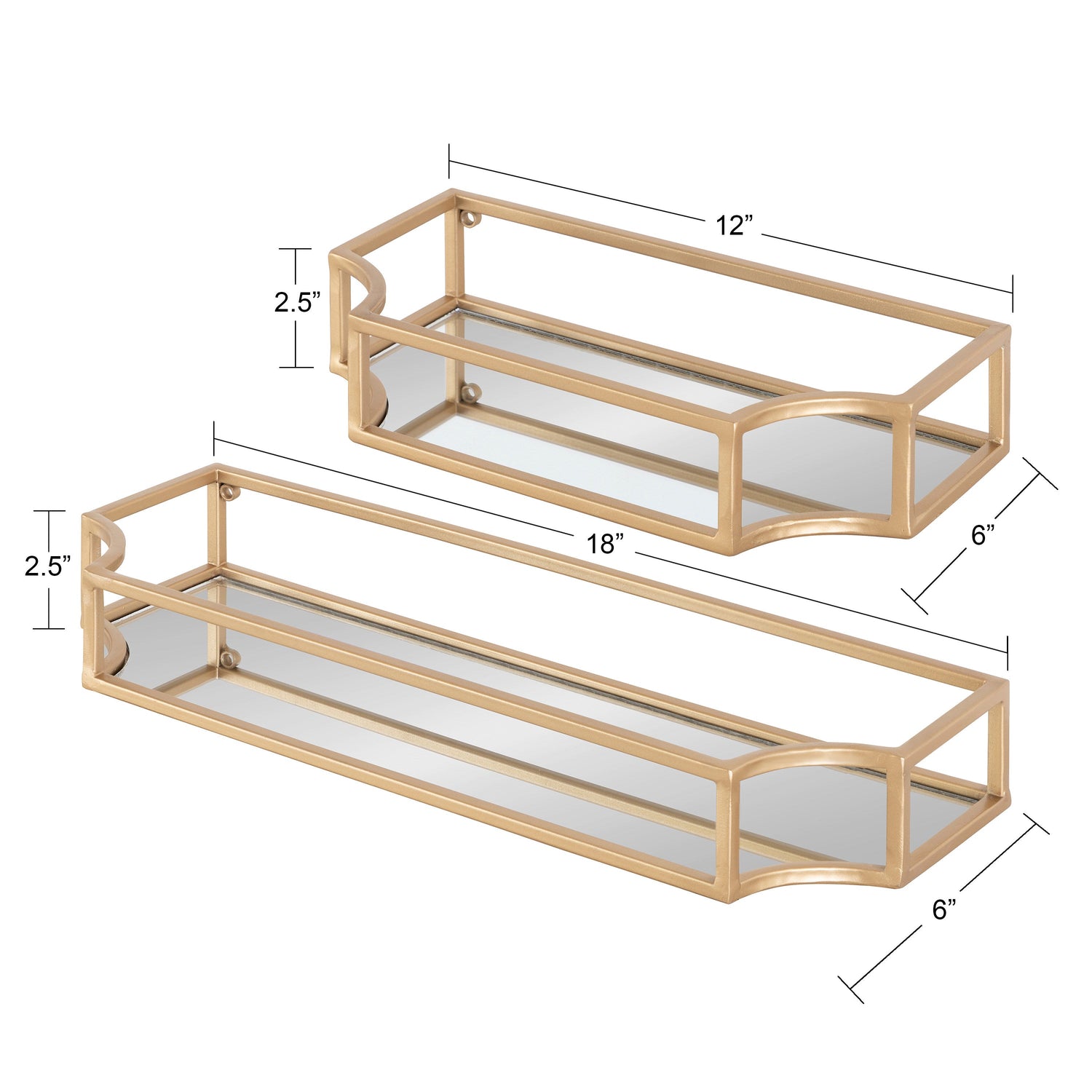 Ciel Metal Wall Shelf Set