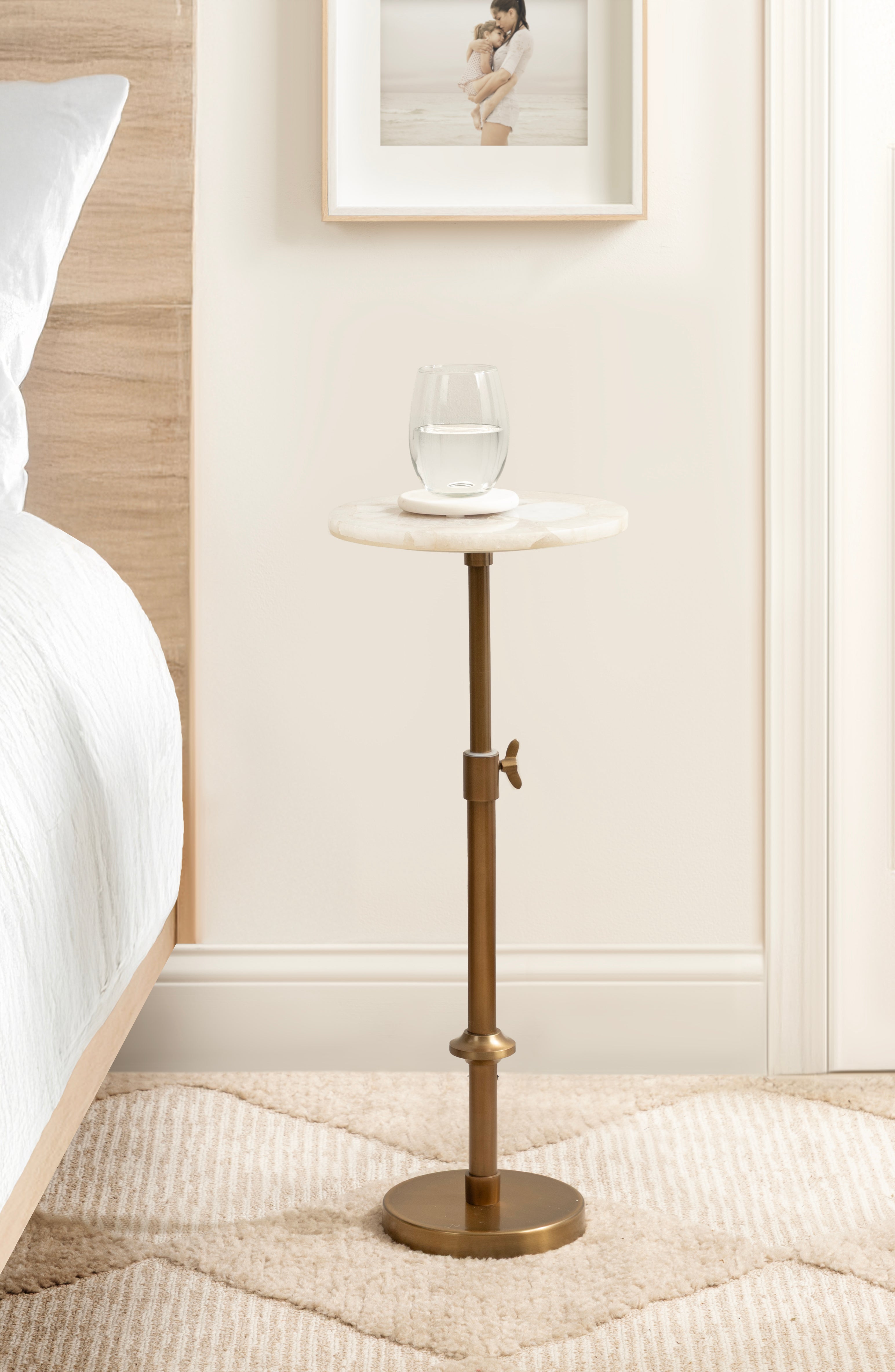 Engles Adjustable Marble Table and Plant Stand