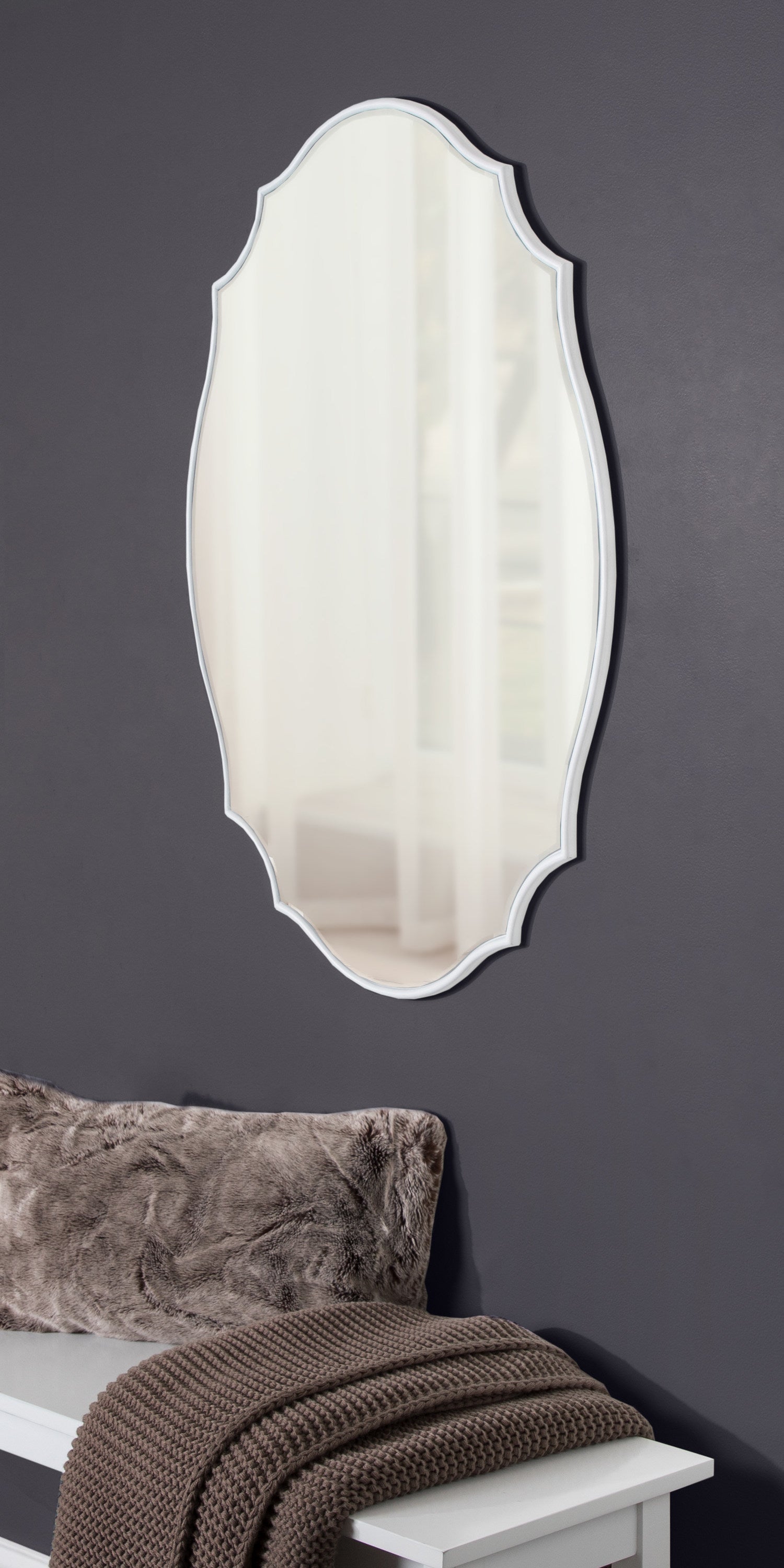 Leanna Scalloped Oval Wall Mirror