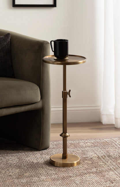 Engles Adjustable Polished Metal Table and Plant Stand