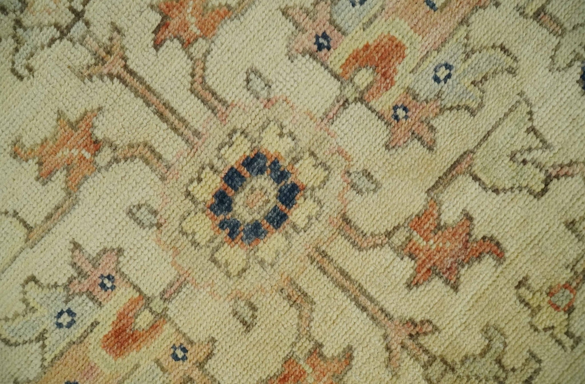 Antique Style Empress Tabriz 6x8 Hand Knotted Beige and Rust Modern Traditional Wool Rug | N35368