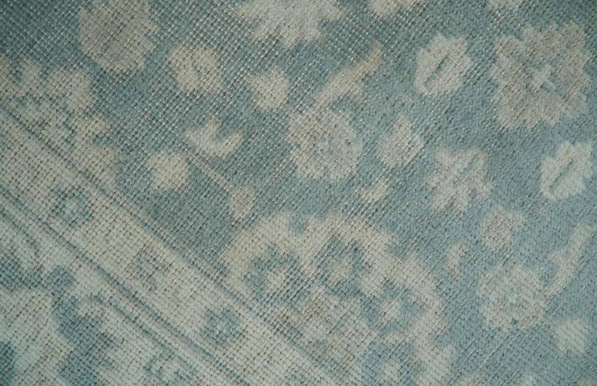 Antique Style Ivory and Gray Hand Knotted Traditional Oushak 2x4 wool Bedside Rug