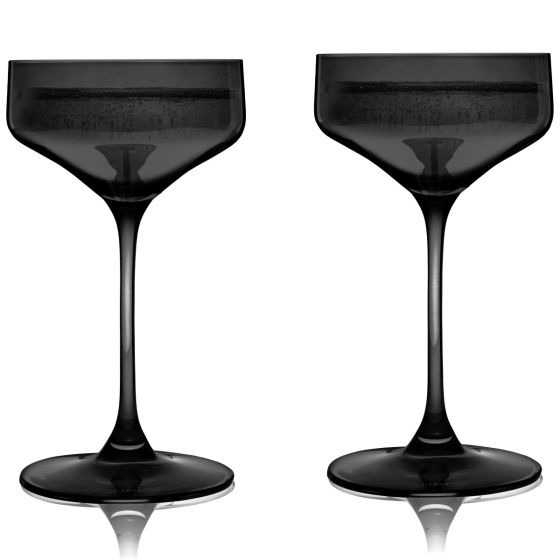 Reserve Nouveau Crystal Coupes in Smoke (set of 2)