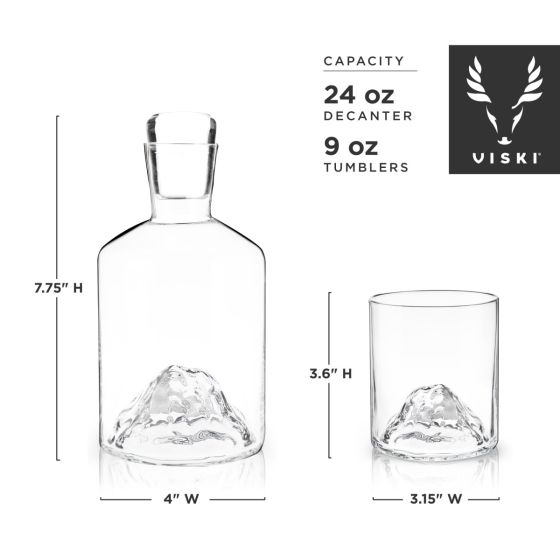 Mountain Decanter and Tumblers