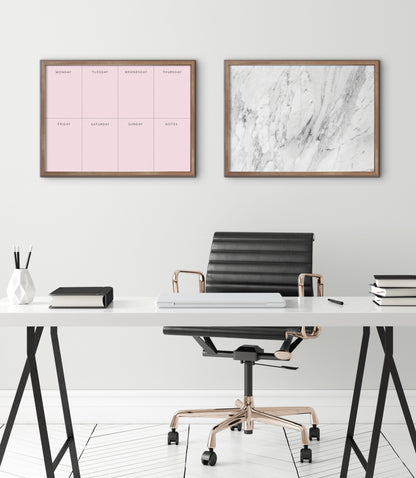 Blake This Week Pink Framed Printed Glass by The Creative Bunch Studio