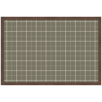 Framed Fabric Pinboard Sage Green Plaid Wall Organization