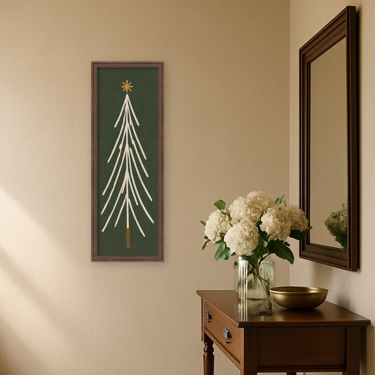 Framed Fabric Magnetic Board Minimalist Tree Panel Wall Organization