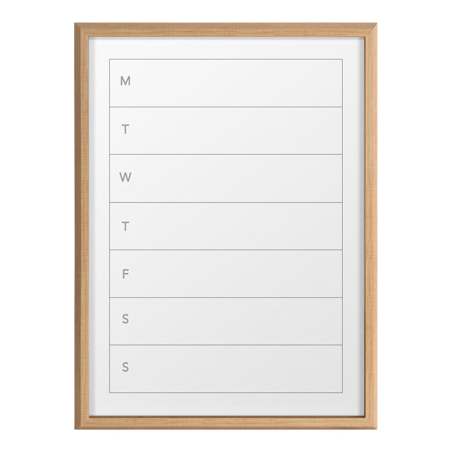 Blake Weekly Menu Framed Printed Glass by The Creative Bunch Studio