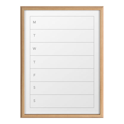 Blake Weekly Menu Framed Printed Glass by The Creative Bunch Studio