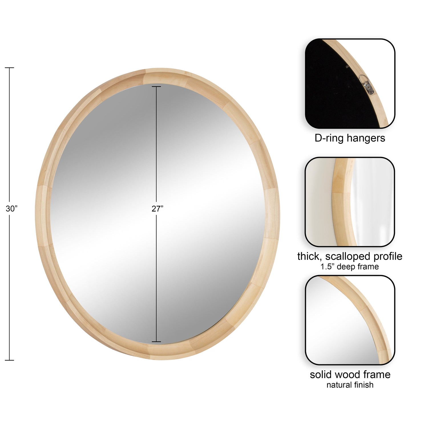 Hatherleigh Round Wood Wall Mirror
