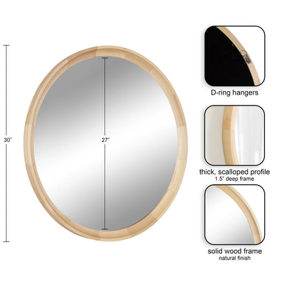 Hatherleigh Round Wood Wall Mirror