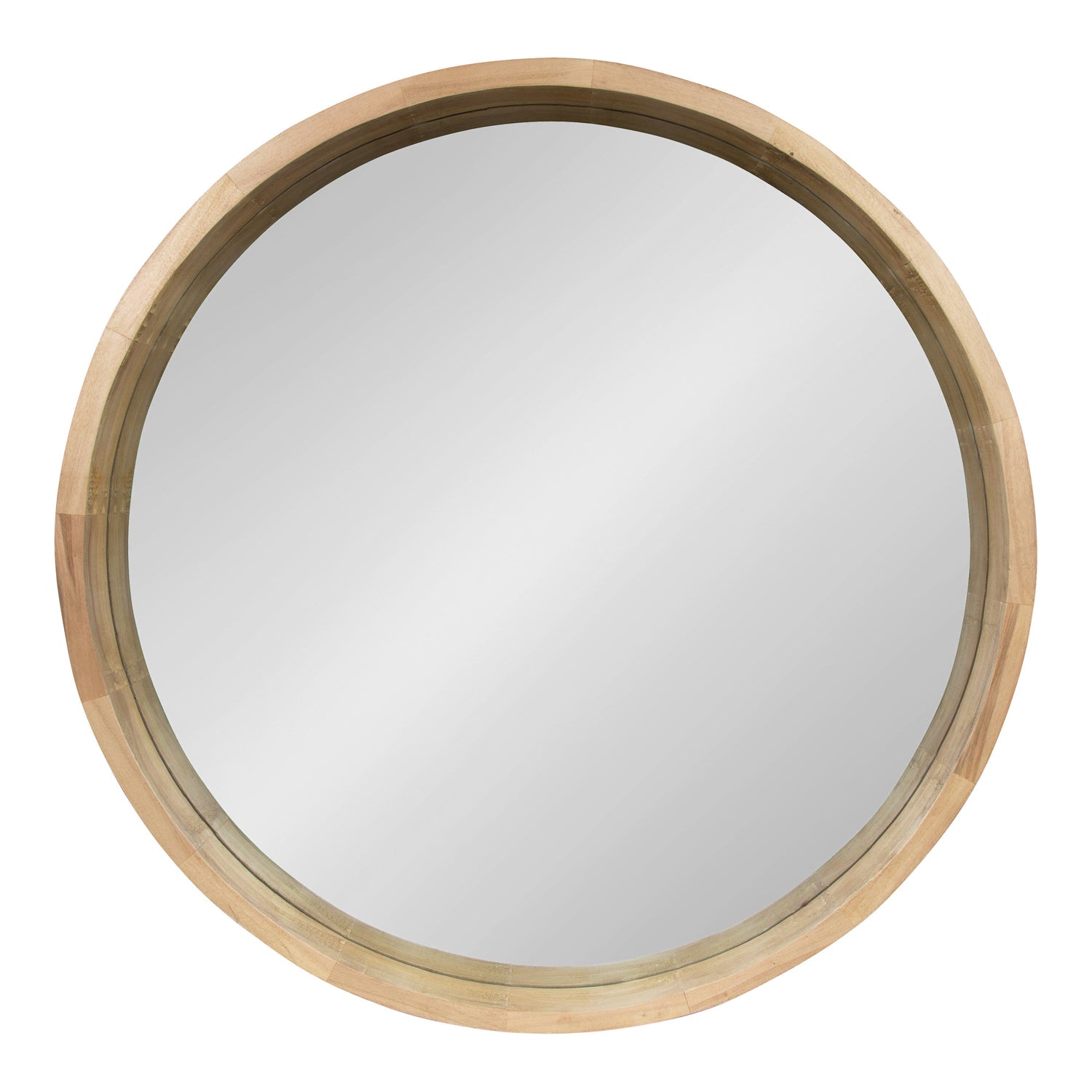 Hutton Round Wood Wall Mirror