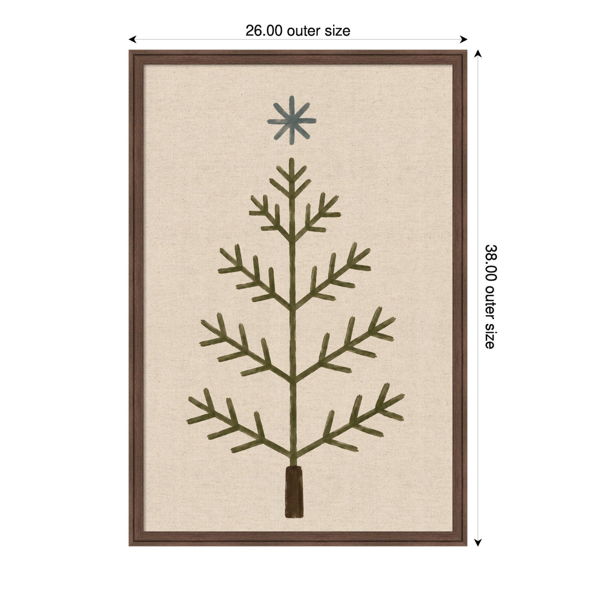 Kate and Laurel Framed Fabric Pinboard Scandi Tree Linen