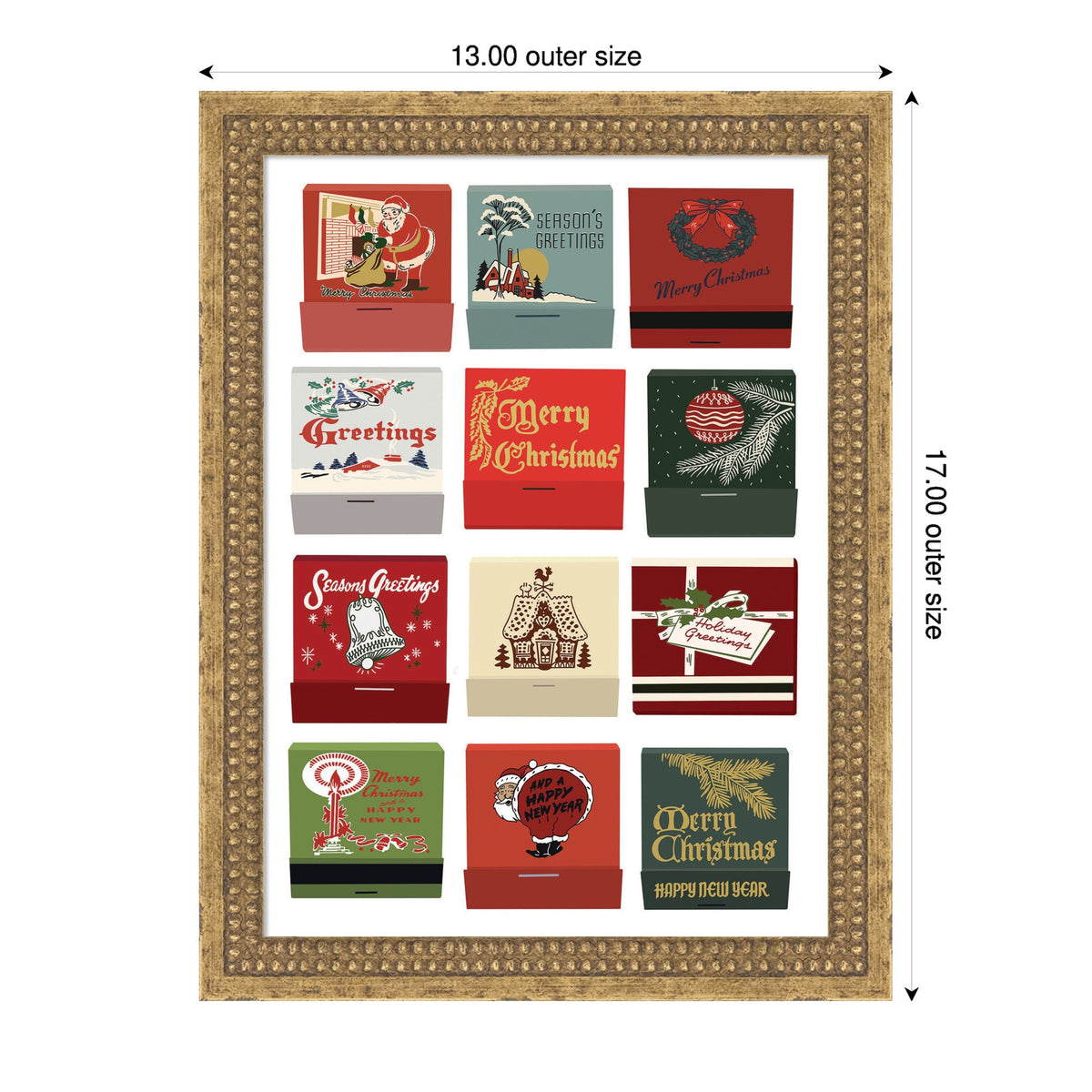 Christmas Matchbooks 5x7 by Megan Ryan Framed Mounted Canvas Wall Art Print