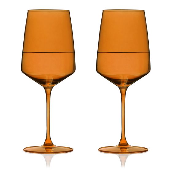 Reserve Nouveau Crystal Wine Glasses in Amber