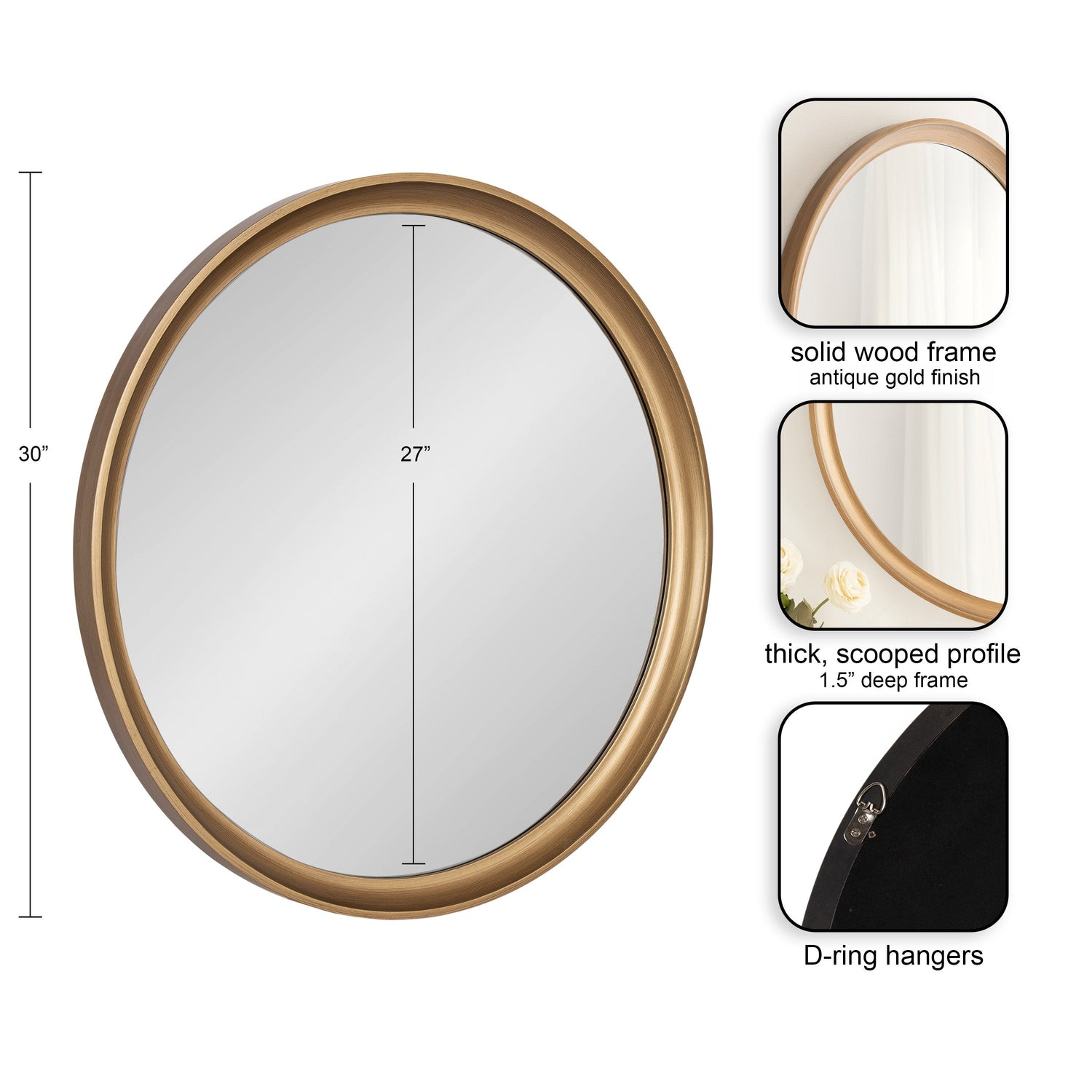 Hatherleigh Round Wood Wall Mirror