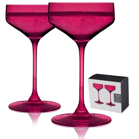 Reserve Nouveau Crystal Coupes in Berry (set of 2)