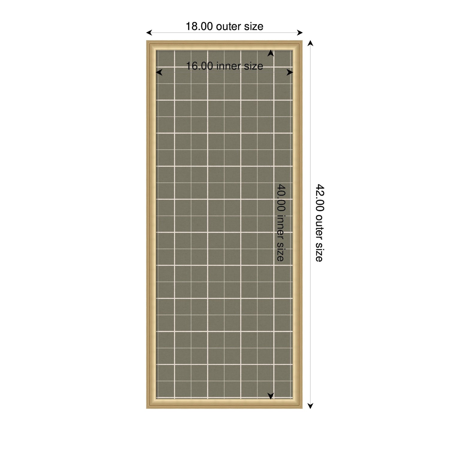 Framed Fabric Pinboard Sage Green Plaid Wall Organization