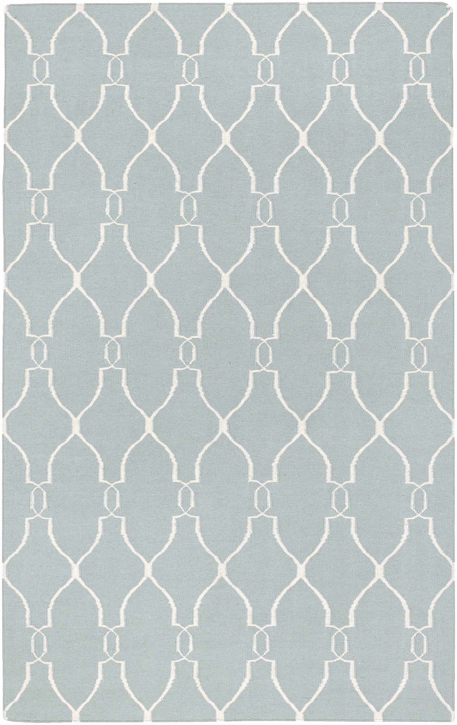 Baconton Blue/Beige Trellis Wool Rug - Clearance
