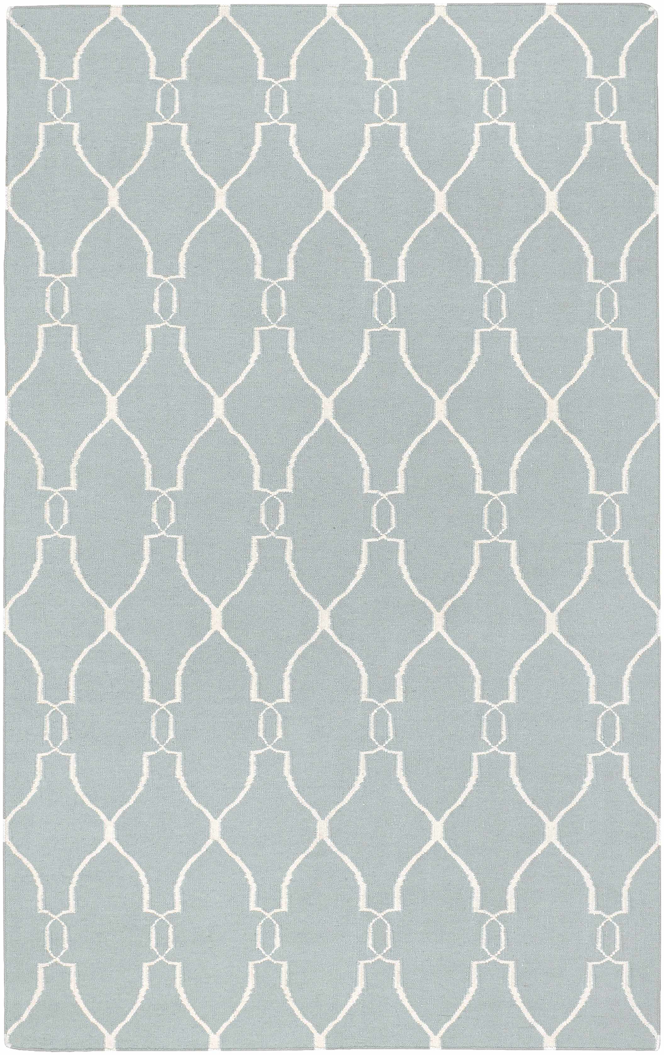 Baconton Blue/Beige Trellis Wool Rug - Clearance