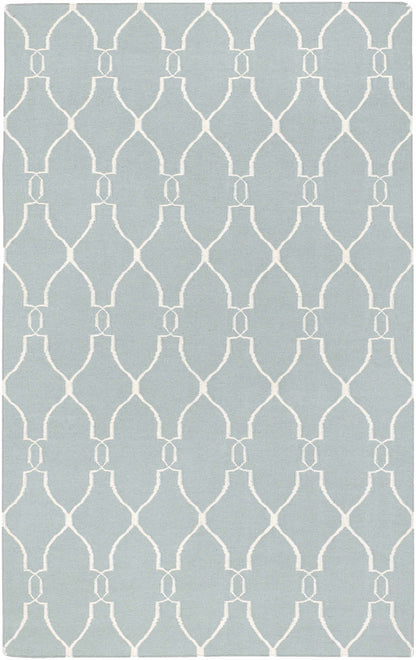 Baconton Blue/Beige Trellis Wool Rug - Clearance
