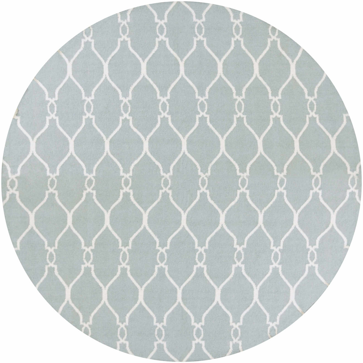 Baconton Blue/Beige Trellis Wool Rug - Clearance