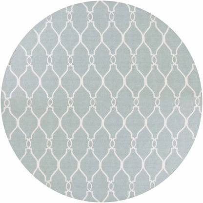 Baconton Blue/Beige Trellis Wool Rug - Clearance