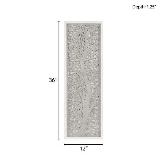 Laurel Branches Laser Cut Tree Framed Panel Wall Decor