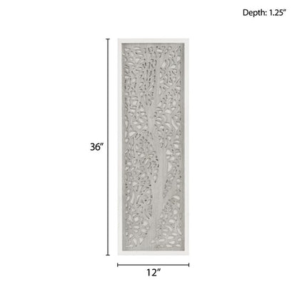 Laurel Branches Laser Cut Tree Framed Panel Wall Decor