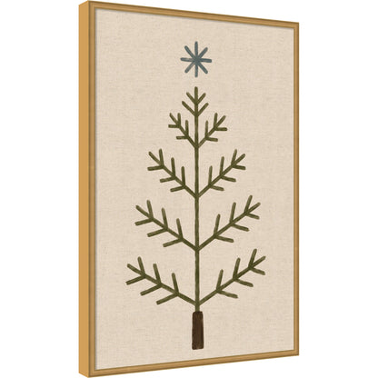 Framed Fabric Magnetic Board Scandi Tree Linen Wall Organization