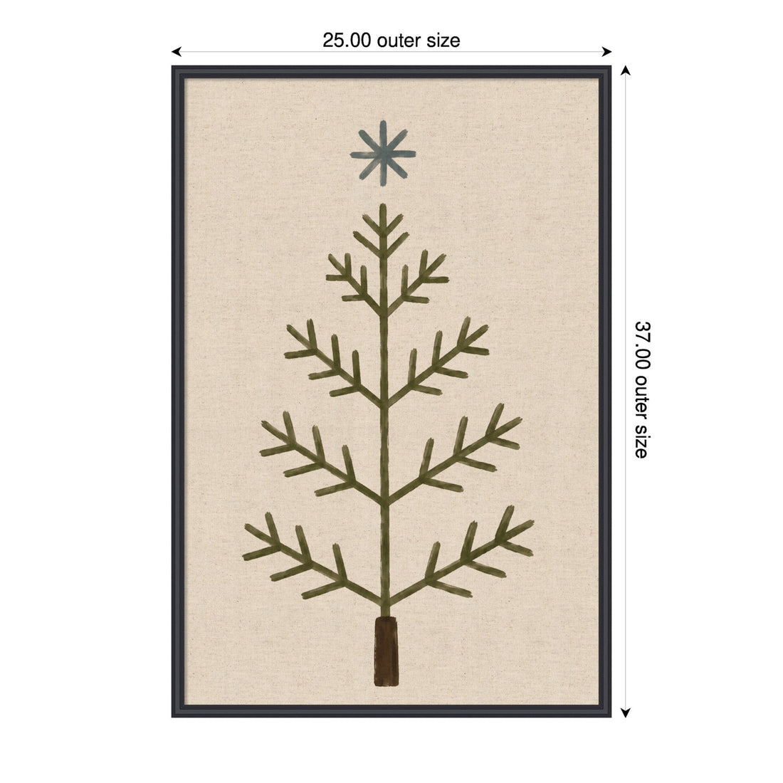 Kate and Laurel Framed Fabric Pinboard Scandi Tree Linen