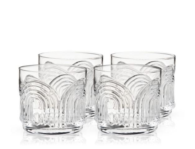 Deco Beau Crystal Lowball Tumblers