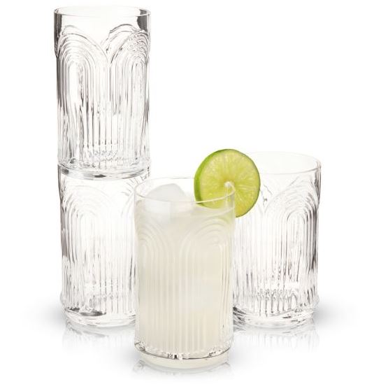 Deco Beau Crystal Highball Glasses