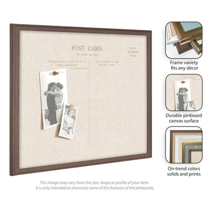 Framed Fabric Pinboard Linen Vintage Post Card Wall Organization