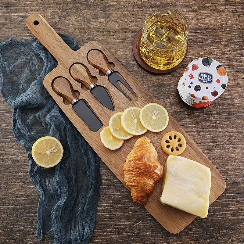 Stella Acacia Cheese Board and Knife Set