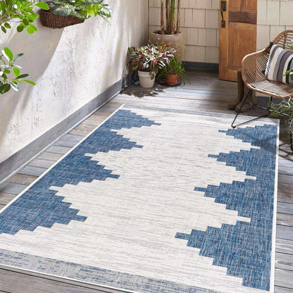 Djugun Navy Indoor &amp; Outdoor Area Rug - Clearance