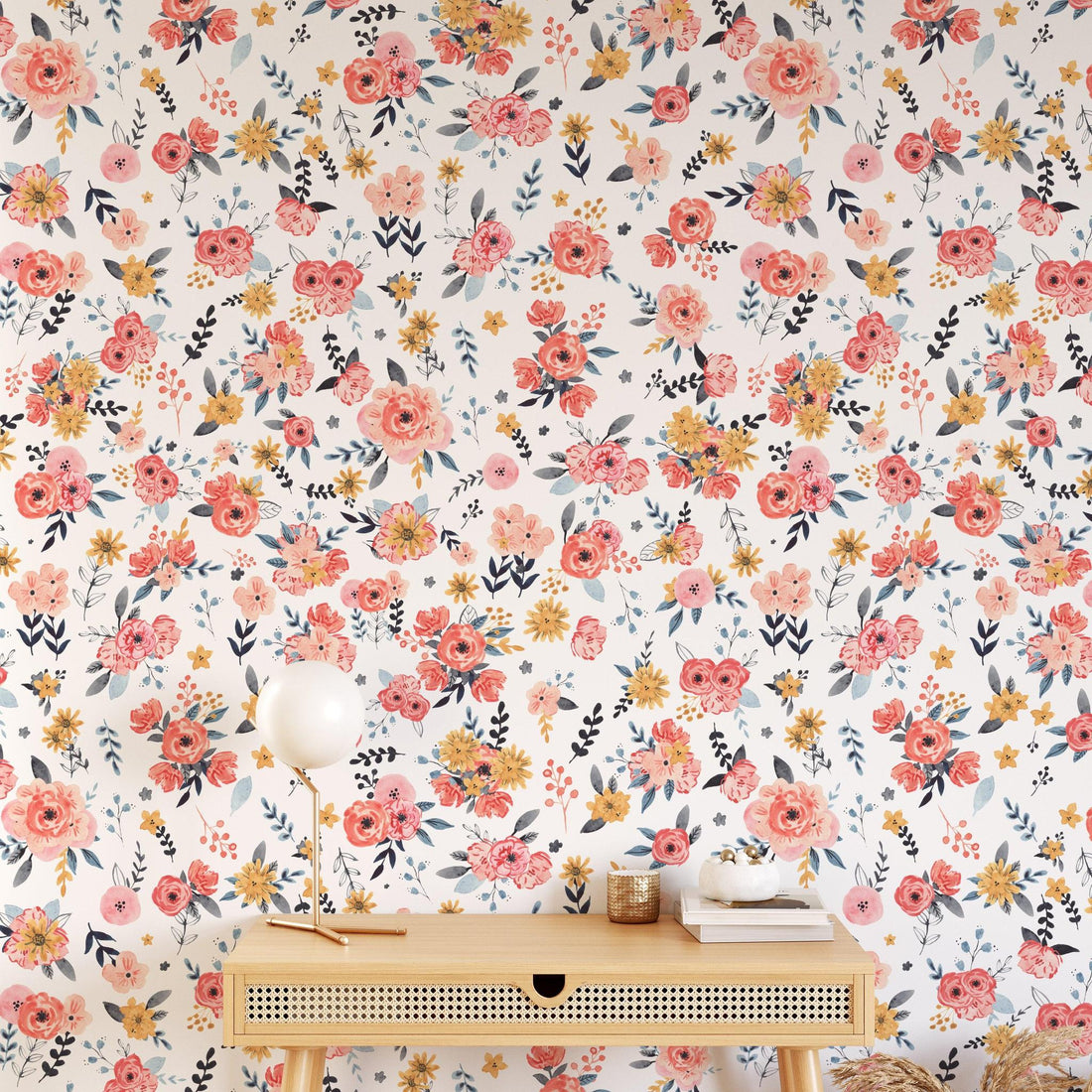 In Bloom (White) Wallpaper