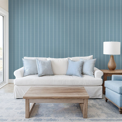 Pinstripe Dot (Blue) Wallpaper
