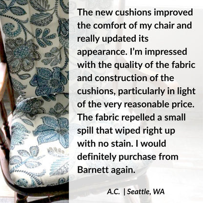 Boutique Blue Floral Porch Rocker Cushions - Latex Foam Fill