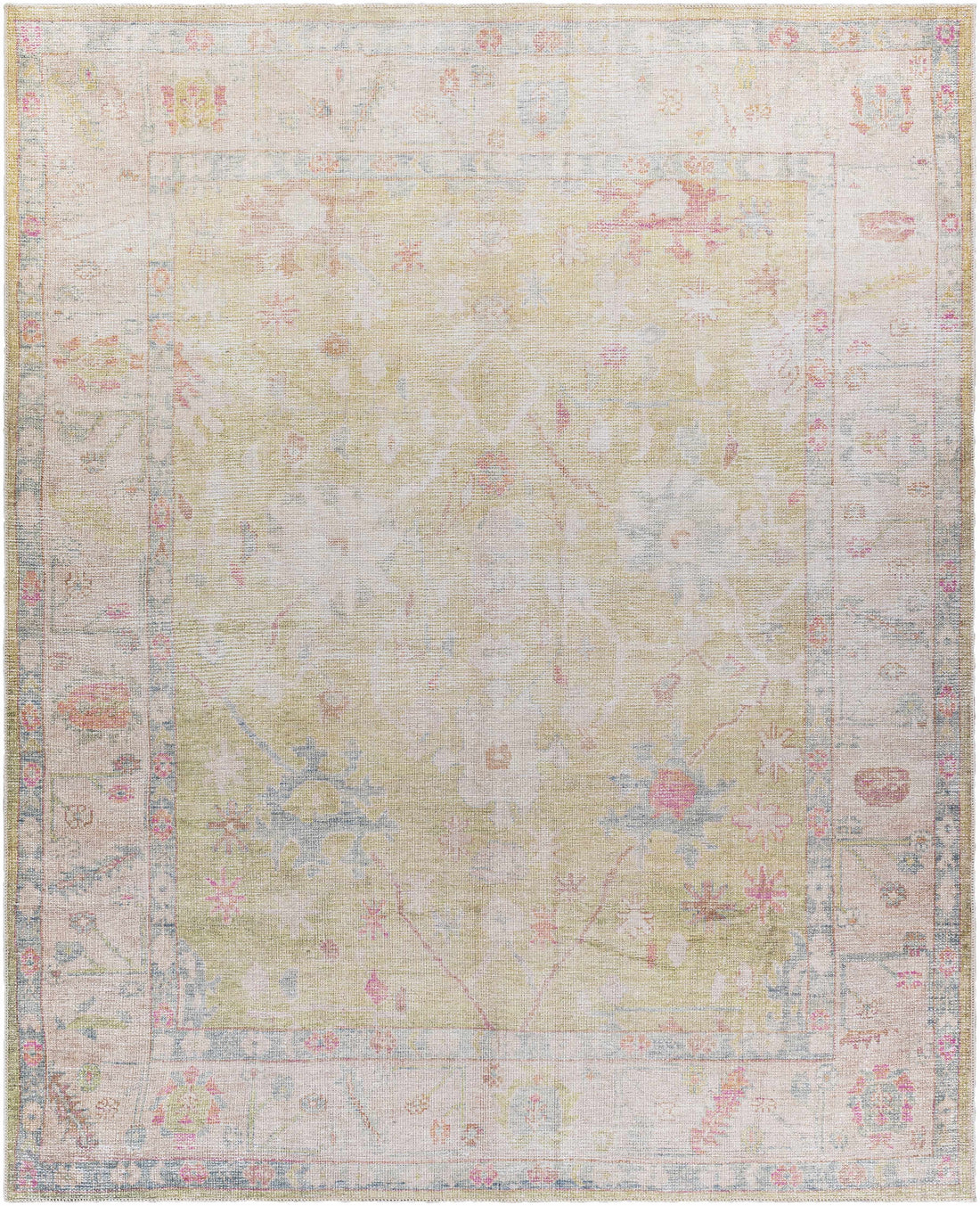 Bozkurt Vintage Flat Pile Washable Rug