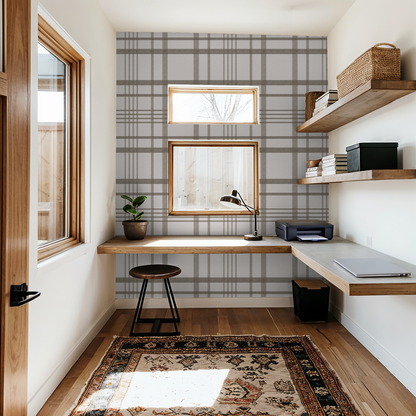 Ashford Plaid (Brown) Wallpaper