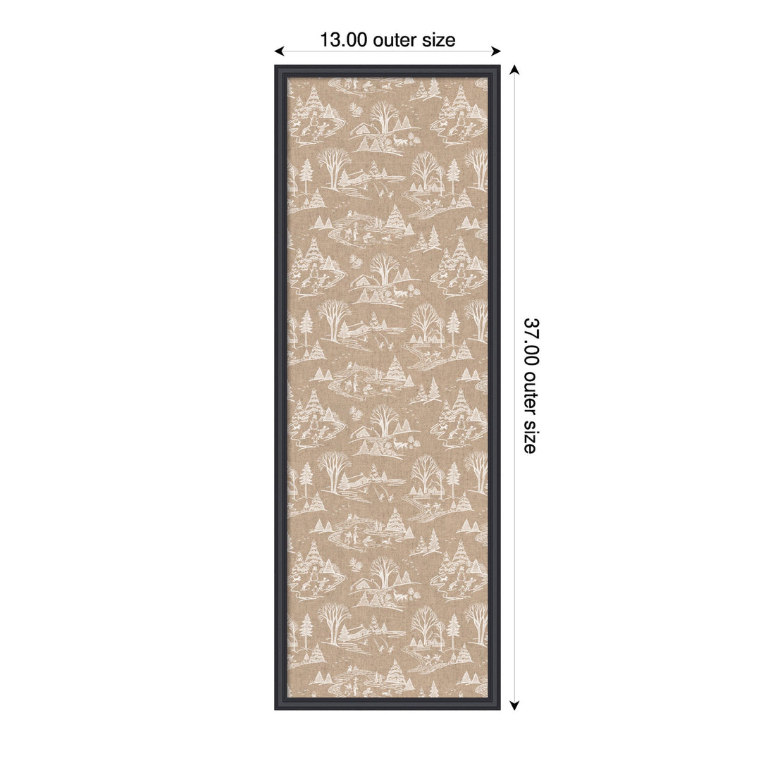 Framed Fabric Magnetic Board Wonderland White Toile Wall Organization